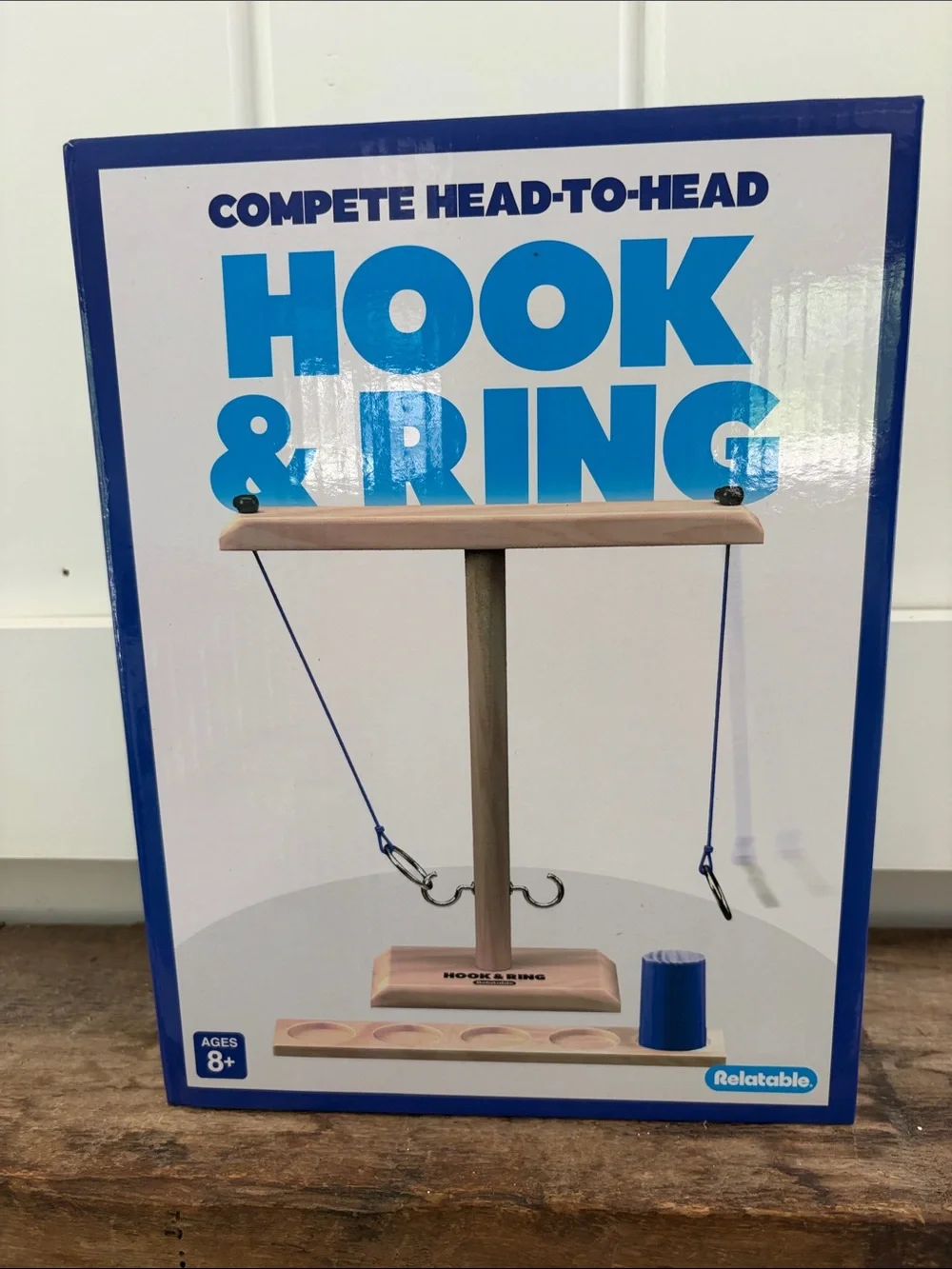 Hook & Ring Game - Blue and Natural Wood